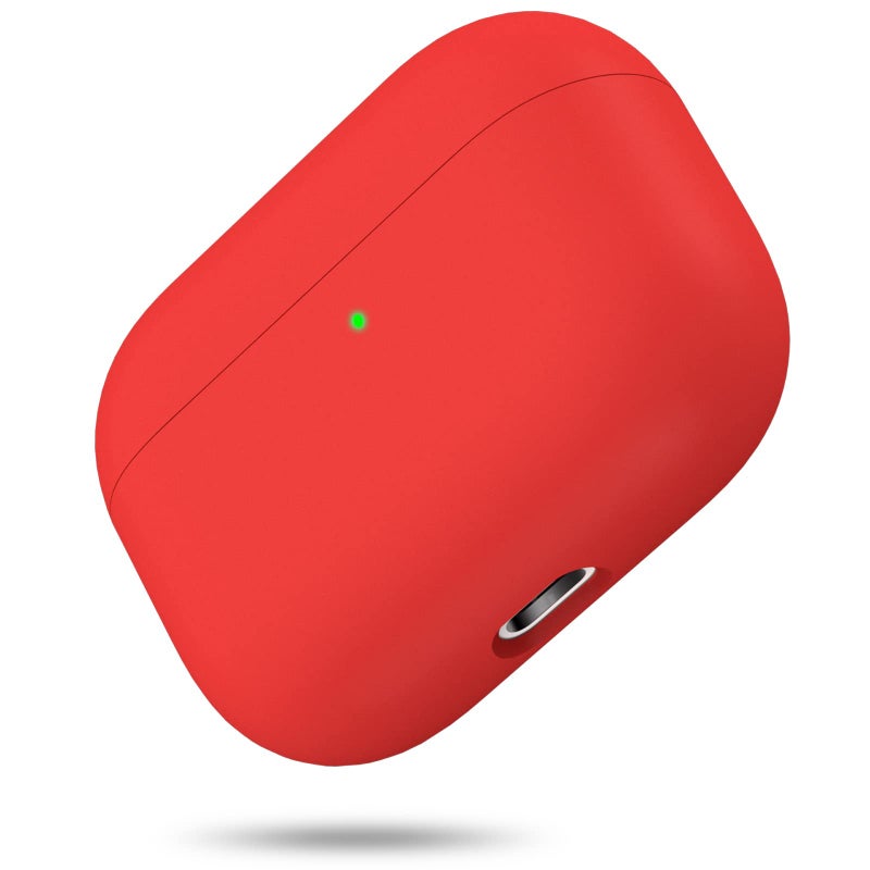 Miracase Designed for AirPods Pro Case (2019),[Three-Layer Upgraded Protection] Soft Skin Friendly Liquid Silicone Case Cover,Red - Image 1